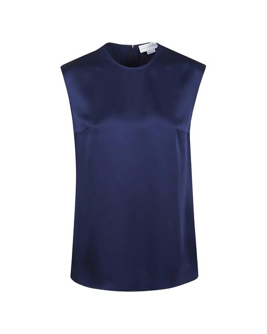 Stella McCartney Blue Satin Sleeveless Top