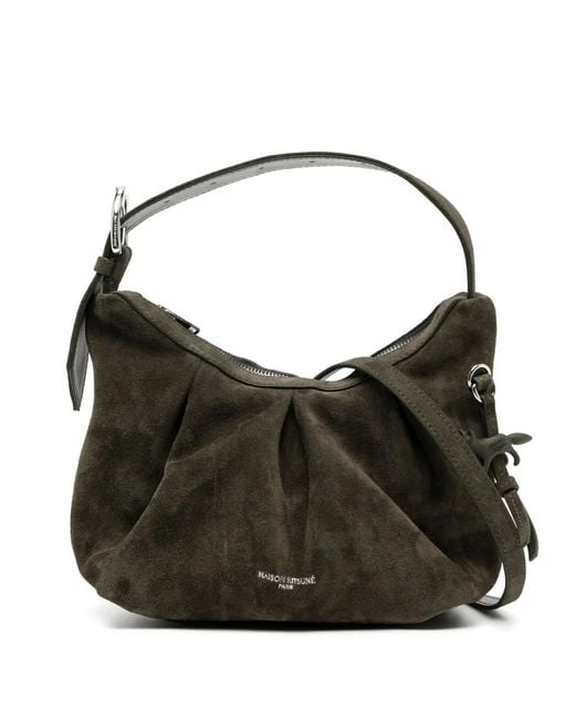 Maison Kitsuné Black Bloom Shoulder Bag