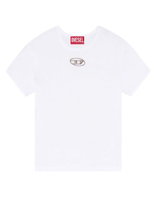 DIESEL White Logo-plaque T-shirt