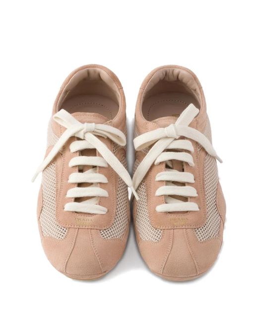 Prada Pink Suede And Mesh Montecarlo Re-Edition 2005 Sneakers