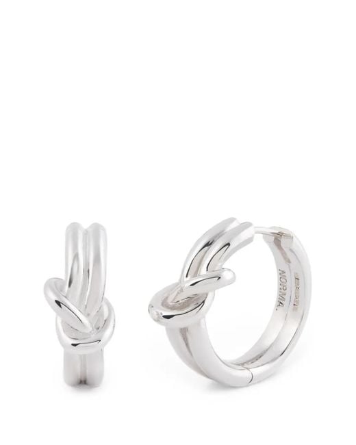 NORMA JEWELLERY White Knot-Detail Earrings