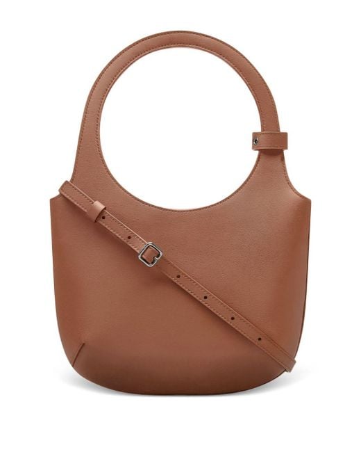 Courreges Brown Small Holy Leather Tote Bag