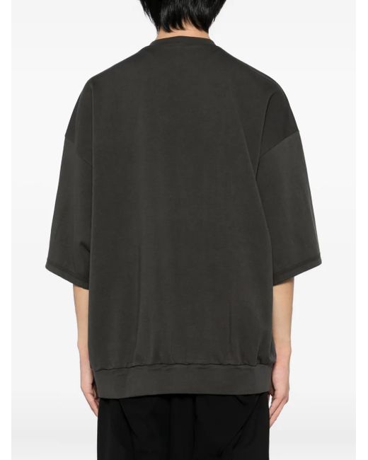 DEVOA Black Cotton T-Shirt for men