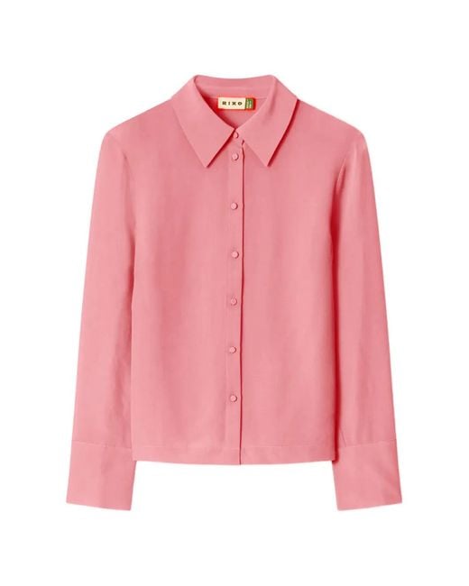Rixo Pink Havan Wide-Cuff Shirt