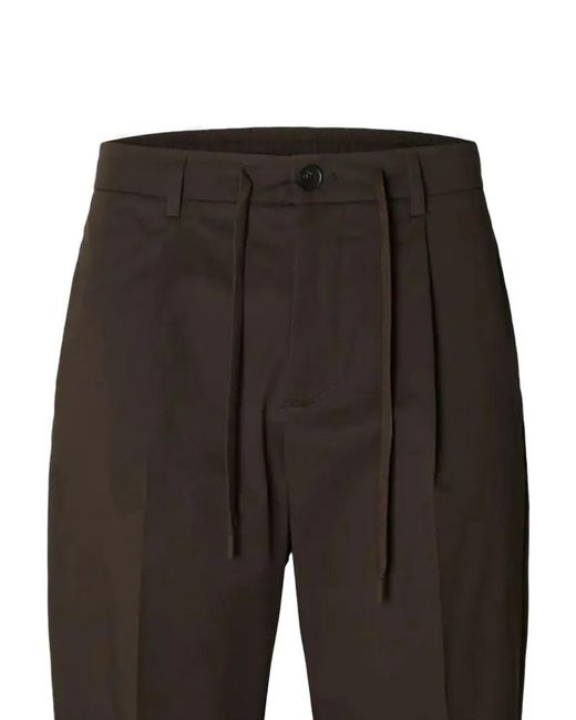 SELECTED Black Buttoned Trousers for men