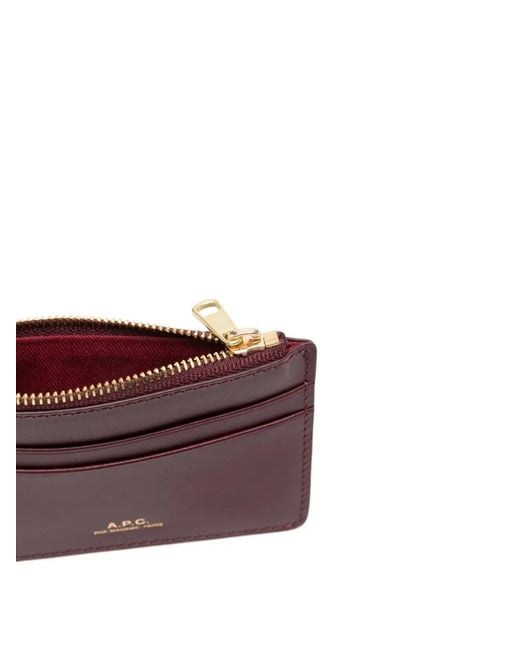 A.P.C. Purple Zip Card Holder