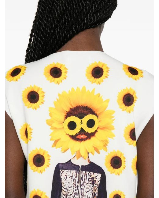 The Artistylist Yellow Gorilla-Print Sleeveless Mini Dress