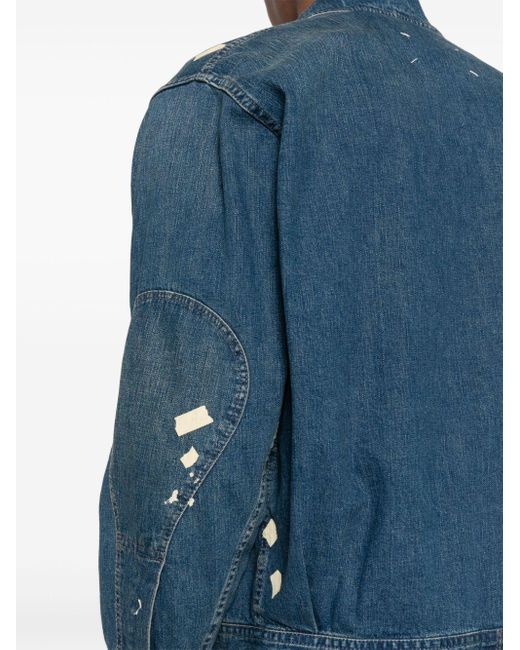 Veste en jean à effet usé Maison Margiela pour homme en coloris Blue