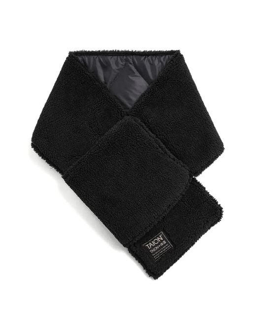 Taion Black Reversible Quilted-Down Scarf for men