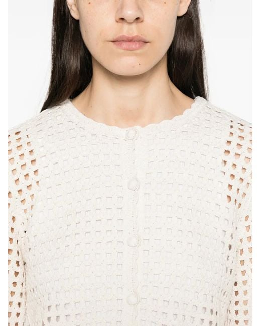 FRAME White Postcard Crochet Cardigan