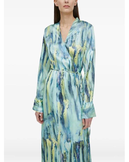 Gestuz Blue Walerygz Tie-Waist Maxi Dress