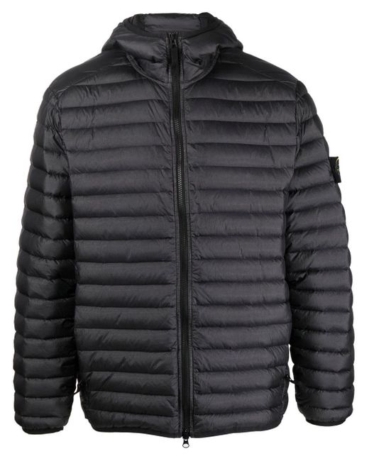 Stone Island Black Quilted Panelled Down Jacket for men