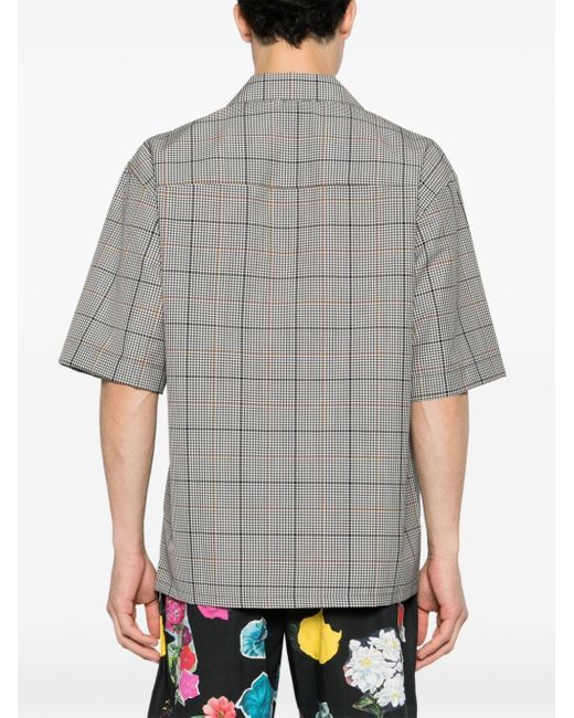 Marni Gray Gingham-check Button-up Shirt for men