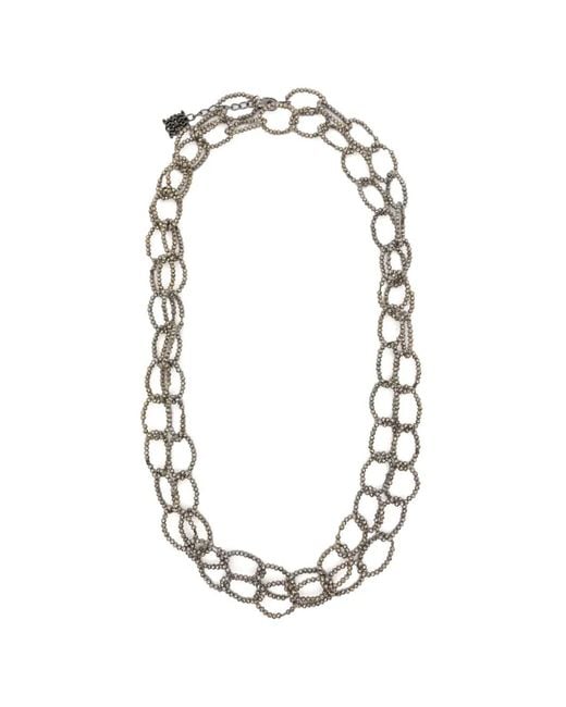 Panicale Metallic Collier Multi-Rangs À Perles