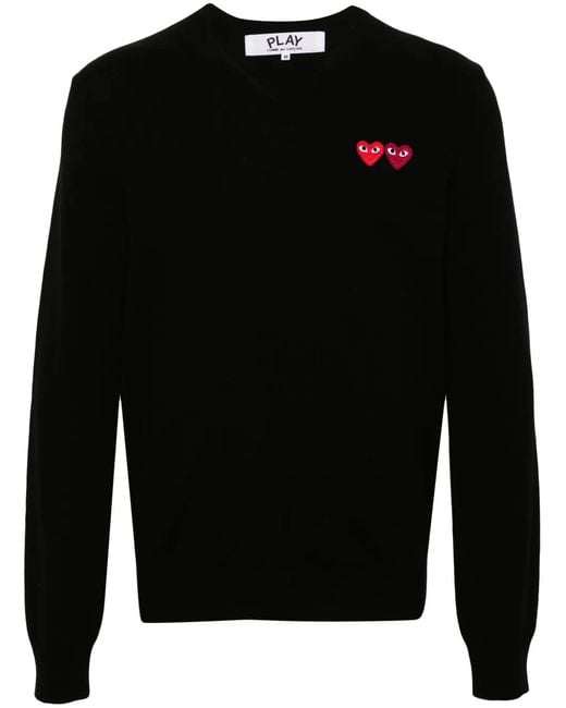 COMME DES GARÇONS PLAY Black Heart-Patch Wool Jumper