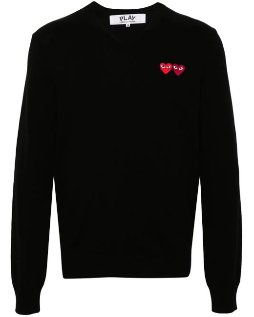 COMME DES GARÇONS PLAY Black Heart-Patch Wool Jumper
