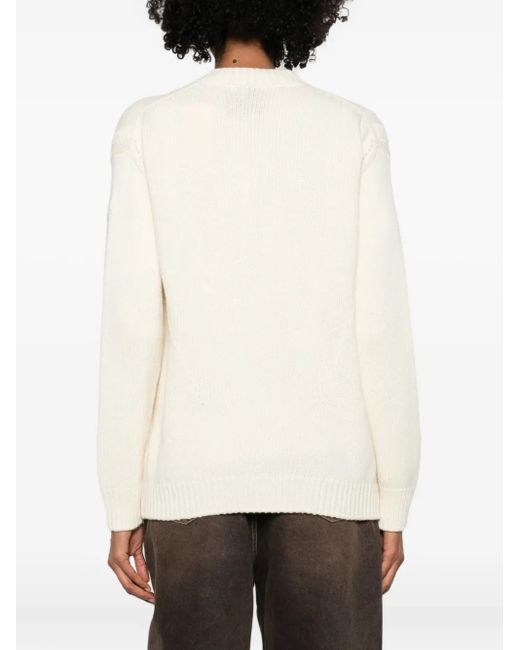 Moncler Natural Virgin Wool Cashmere Cardigan