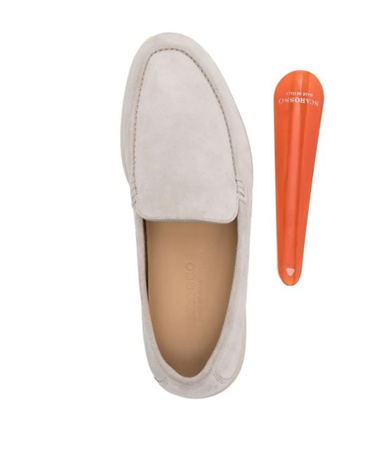 Scarosso White Ludovico Suede Loafers for men
