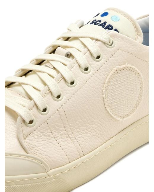 Blu Scarpa White Round-Patch Sneakers for men