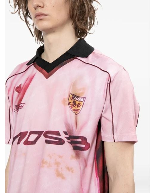 ANDERSSON BELL Pink Football Printed T-Shirt for men