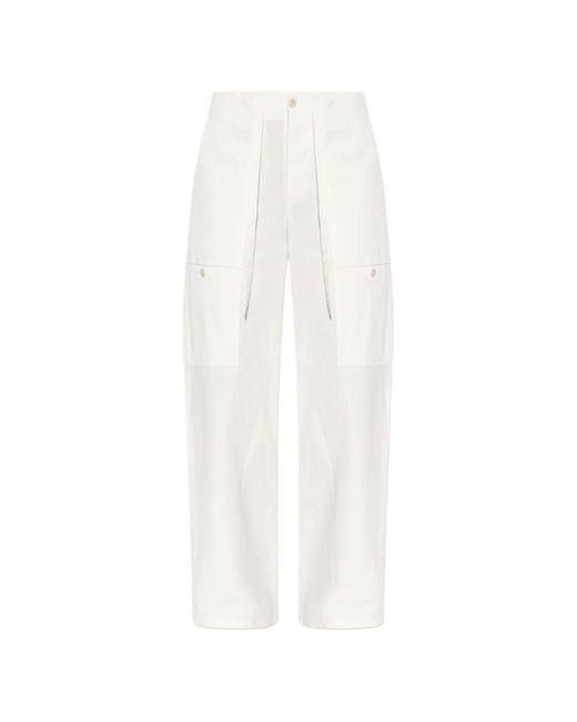 Pantalones Con Bolsillos De Parche Jil Sander de color White