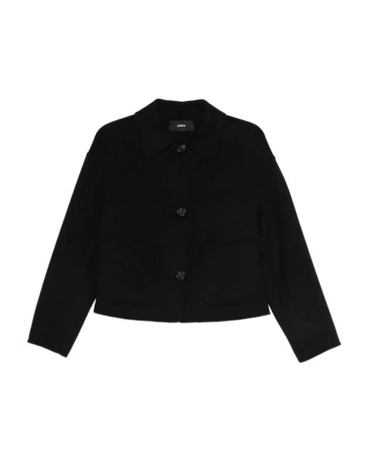 Arma Black Polo-Collar Wool Jacket
