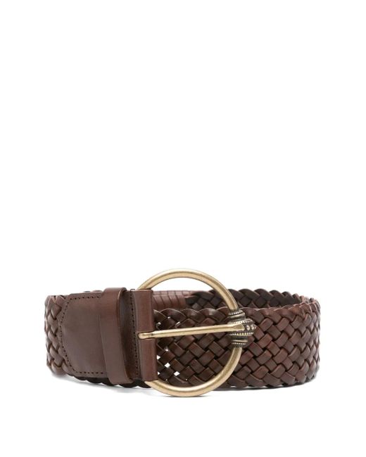 Ba&sh Brown Braided Leather Belt