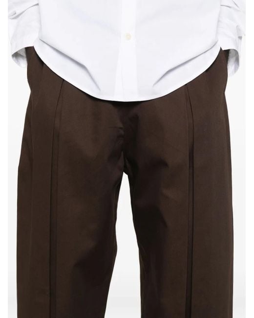 SAGE NATION Brown Box-Pleat Elasticated-Waist Pants for men