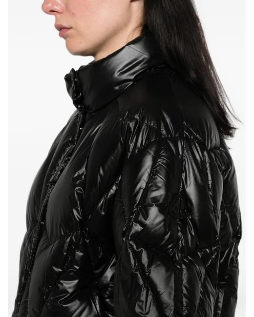 Moose Knuckles Black Iceberg Quilted High-Neck Jacket