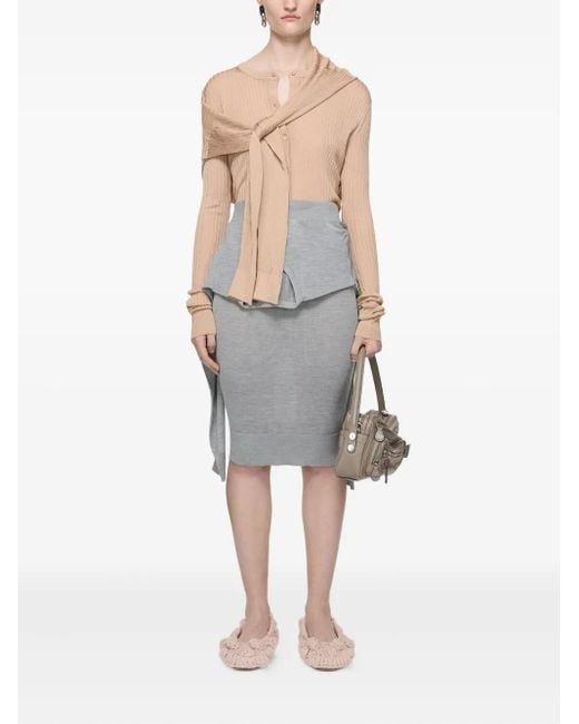 Acne Natural Ribbed-Knit Cardigan