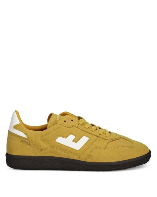 Flamingos Yellow Burela Slim Lace-Up Panelled Sneakers for men