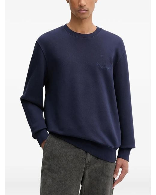 Paul Smith Blue Logo-Embroidered Sweatshirt for men