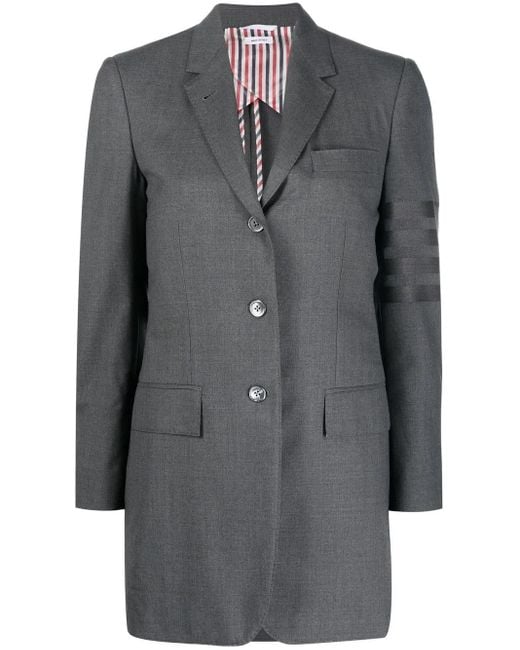 Thom Browne Gray 4-Bar Stripe Wool Blazer