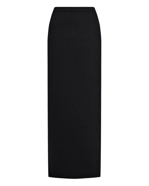 12 STOREEZ Black Knitted Long Skirt