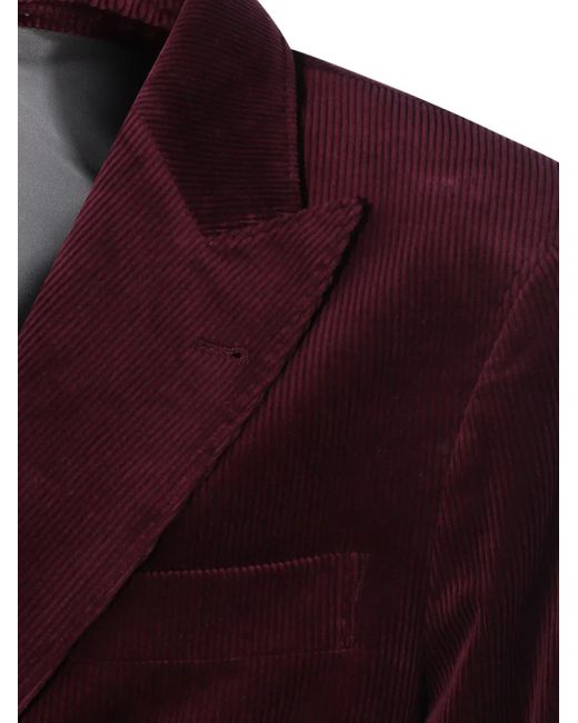 Brunello Cucinelli Purple Corduroy Double-Breasted Suit for men