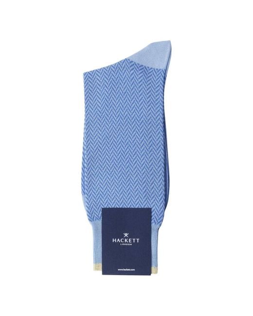 Hackett Blue Herringbone-Pattern Socks for men