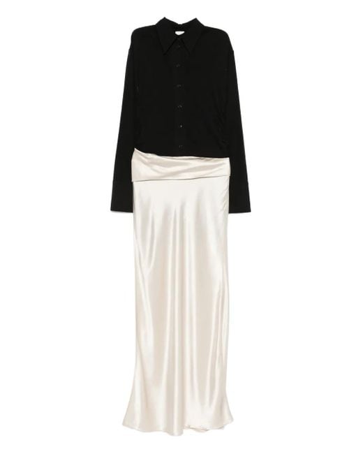 Nanushka Black Camisole-Maxikleid Aus Satin