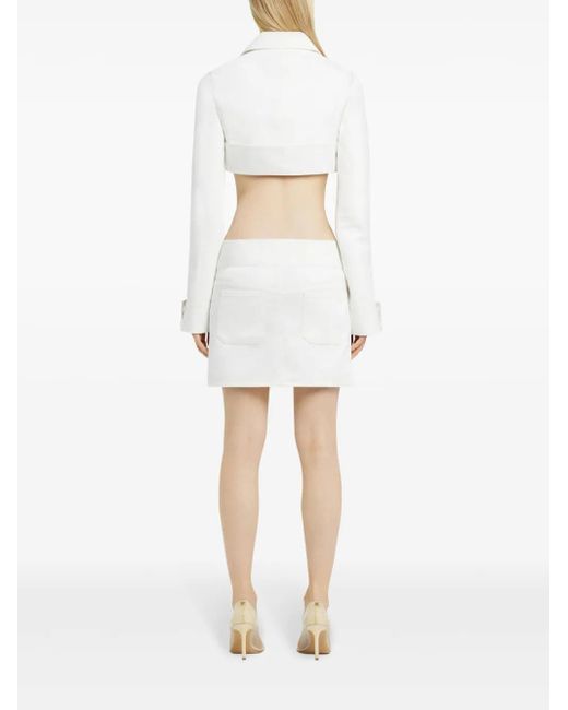 Falda corta con cinturón Courreges de color White