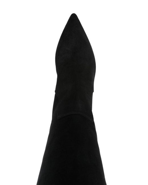Paris Texas Black Stiletto 105mm Suede Boots