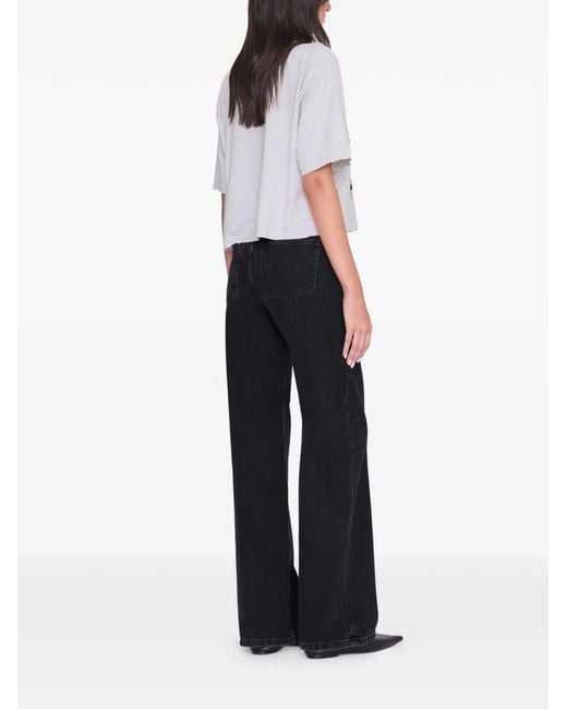 Anine Bing White Johnny Cropped Tee