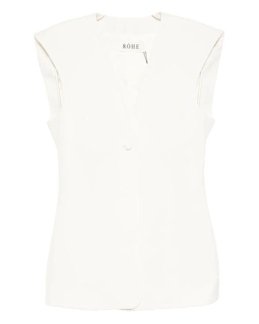 Rohe Wollen Gilet in het White