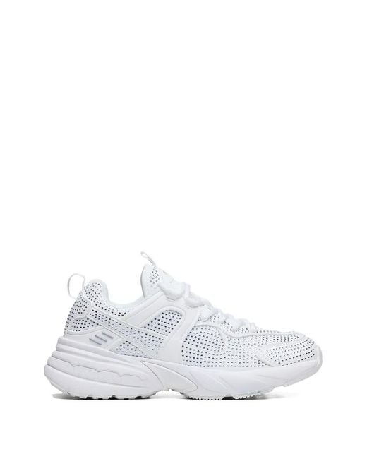 HIDE & JACK White Crystal Embellished Sneakers