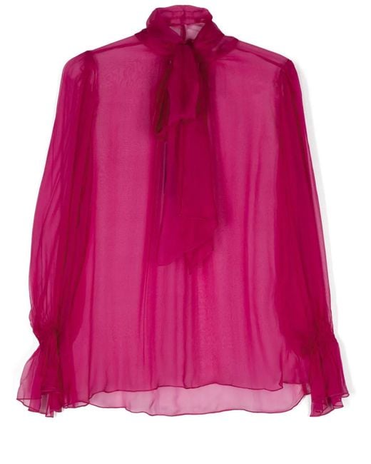 Nissa Pink Silk Blouse