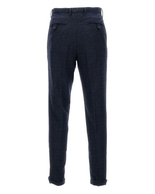 Incotex Blue Check-Pattern Trousers for men