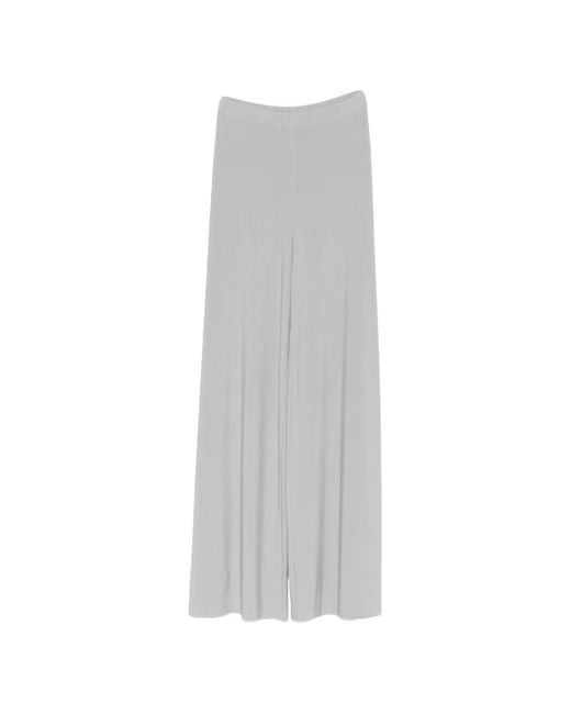 Norma Kamali White Bias Straight-Leg Trousers