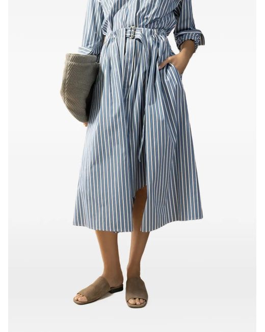 Brunello Cucinelli Blue Striped Dress
