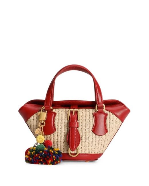 Dolce & Gabbana Red Raffia Coffa Capri Bag