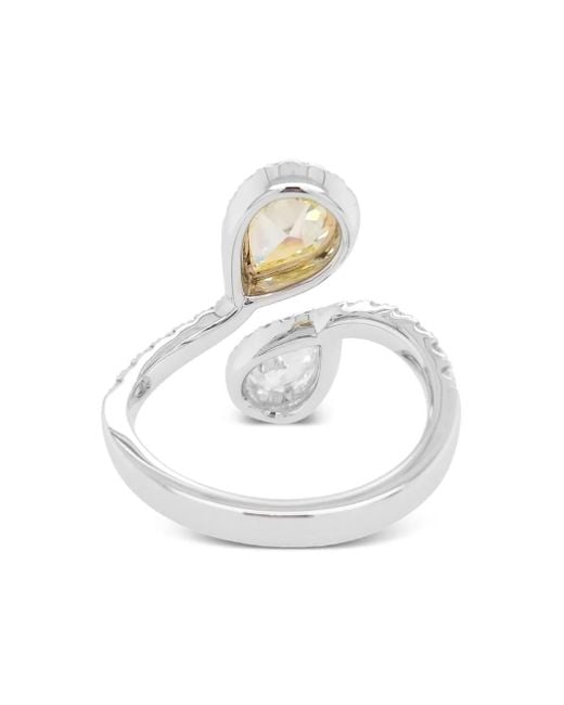 HYT Jewelry ペア ダイヤモンド リング 18kホワイトゴールド White