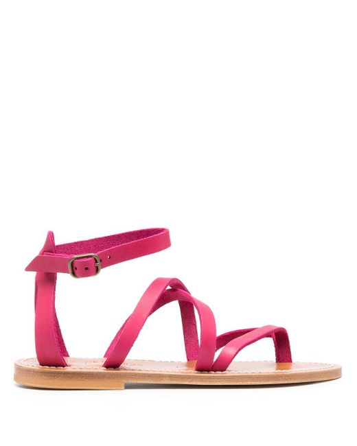 K. Jacques Ankle-strap Flat Sandals in Pink | Lyst UK