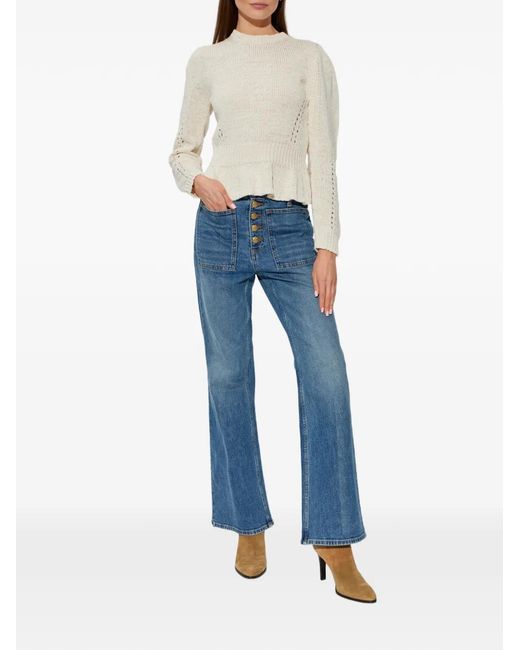 Ulla Johnson Blue Button-Up Pocket Jeans